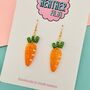 Glittery Carrot Earrings, thumbnail 2 of 2