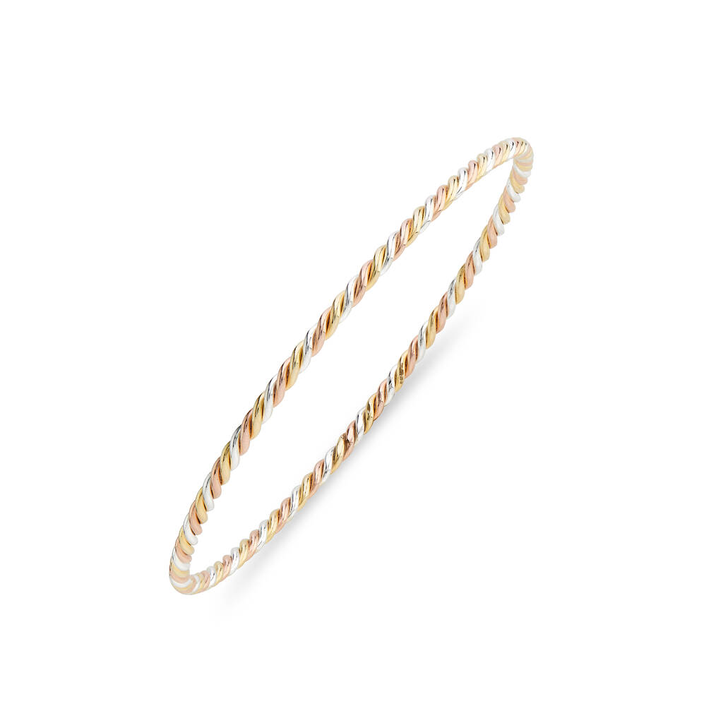 Buy Revere 9ct Gold Plated Braided 3 Colour Herringbone Bracelet  Womens  bracelets  Argos