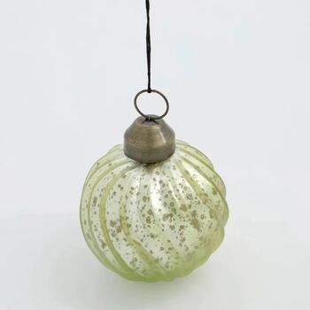 Small Twist Soft Matte Gold Glass Bauble Set Of Two, 2 of 6