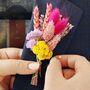 Rainbow Brights Dried Flower Buttonhole, thumbnail 1 of 4