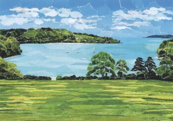Trelissick Gardens, Cornwall, Paper Collage Art Card, 3 of 4