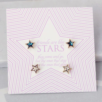Double Star Stud Earring Gift Set, 3 of 3