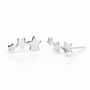 Sterling Silver Star Trio Climber Stud Earrings – 15mm X 8mm, thumbnail 7 of 8