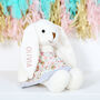 Personalised Cream Bunny Rabbit With Dress, Easter, thumbnail 5 of 5