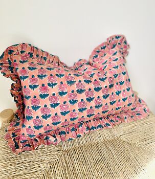 Floral Print Ruffle Cushion, 3 of 3