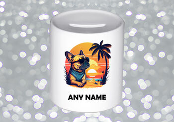 Personalised French Bulldog Gifts. Retro Scene Setter. Coasters To Money Box, 3 of 5