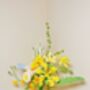 Handmade Crochet Sunshine Bloom Bouquet – Yellow And Citrus Inspired Floral Arrangement, thumbnail 2 of 4