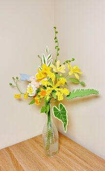 Handmade Crochet Sunshine Bloom Bouquet – Yellow And Citrus Inspired Floral Arrangement, 2 of 4