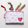 Personalised Red Hearts Make Up Purse, thumbnail 1 of 4
