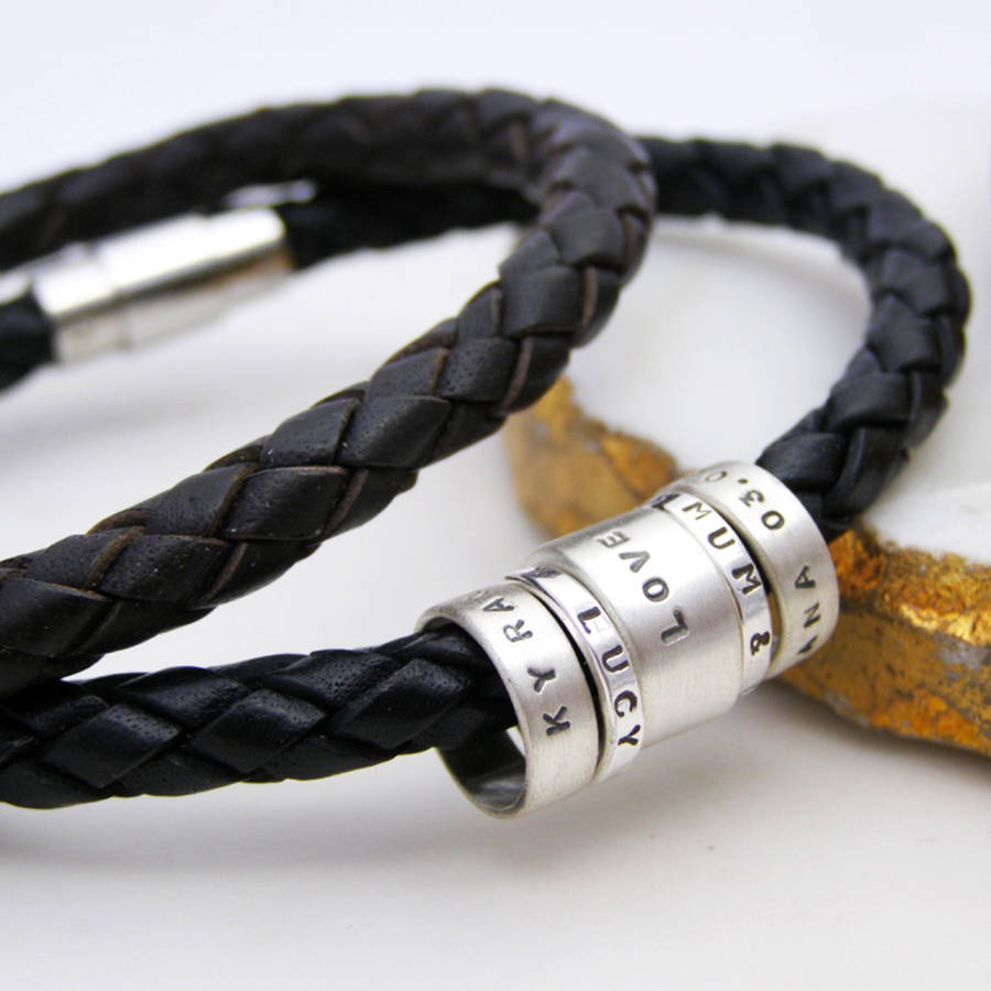 personalised mens hoop bracelet by soremi jewellery ...