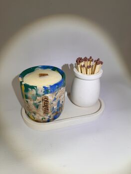 Refillable Pot Set, Scented Candle, Tray And Match Pot, 2 of 5