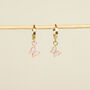 Elegant 18k Gold Plated Matte Butterfly Charm Hoop Earrings, thumbnail 1 of 2