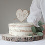 Personalised Love Heart Wooden Wedding Cake Topper, thumbnail 3 of 5