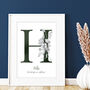 Floral Typography Initial Illustrated Print, thumbnail 1 of 3