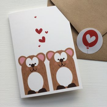 Mr And Mrs Bear Wedding Anniversary And Valentines Card, 4 of 8