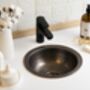 Round Hammered Solid Copper Kitchen And Bathroom Sink – Drop In Or Undermount Model, thumbnail 4 of 5