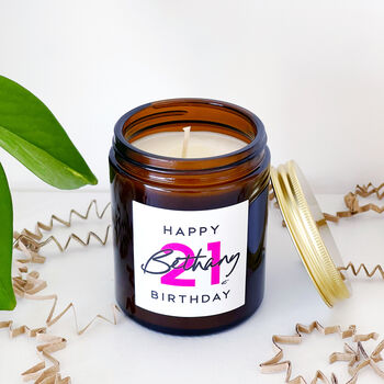 Personalised Birthday Soy Wax Candle Gift Choice Of Fragrance, 3 of 10