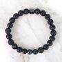Men's Emerald And Lava Bead May Birthstone Bracelet, thumbnail 6 of 11