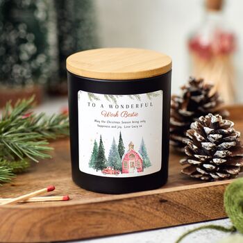 Christmas Personalised Soy Wax Candle Gift For Work Bestie, Coworker, 3 of 9