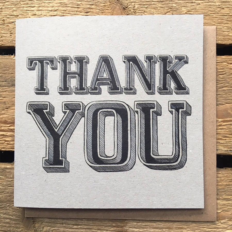 Thank You Typographic Greetings Card By Have a Gander ...