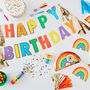 Gold Foiled Mulit Coloured Happy Birthday Party Bunting, thumbnail 3 of 3