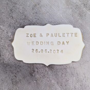 Personalised Plaque Wedding Gift Biscuits, 3 of 5