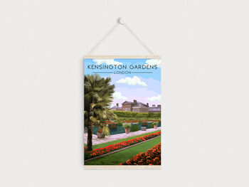 Kensington Gardens London Travel Poster Art Print, 6 of 8