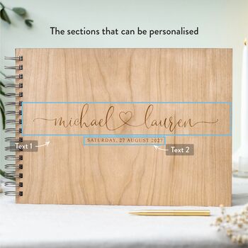 Personalised Wood Wedding Guest Book Alternative, 6 of 12