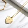 Personalised Gold Plated Heart Locket With Diamond, thumbnail 1 of 12