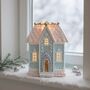 Illuminated Pastel Blue House Christmas Ornament Decoration, thumbnail 2 of 5