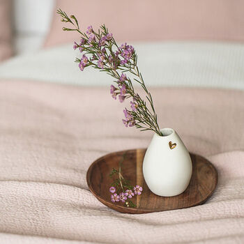 Porcelain Bud Vase With An Embossed Heart, 8 of 12