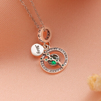 Taurus Necklace May Silver Birthstone Personalised Gift, 2 of 6
