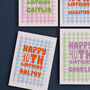 Personalised Gingham Birthday Age Card, thumbnail 2 of 3