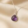 Amethyst February Birthstone Silver Pendant Necklace, thumbnail 1 of 4
