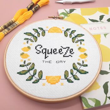 'Squeeze The Day' Cross Stitch Kit, 3 of 8
