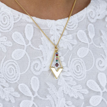 Gold Plated Family Birthstone Pendulum Necklace, 5 of 12