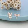 Extra Tiny Mismatched Dragon Stud Earrings In Sterling Silver, thumbnail 4 of 12