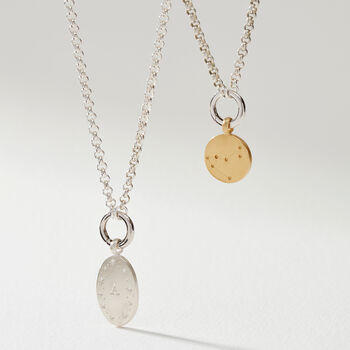 Reversible Initial And Zodiac Charm Catcher Necklace, 3 of 5