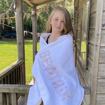 Personalised Towels With Appliqued Letters, 5 of 8