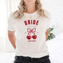 Cute Bride T Shirt Cherry Design Hen Party, thumbnail 1 of 11