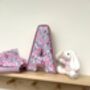 Personalised Liberty Fabric Letters With Velvet Trim Nursery Decor Gift, thumbnail 1 of 6