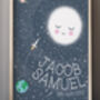 Personalised New Baby Moon And Stars Space Print, thumbnail 3 of 6