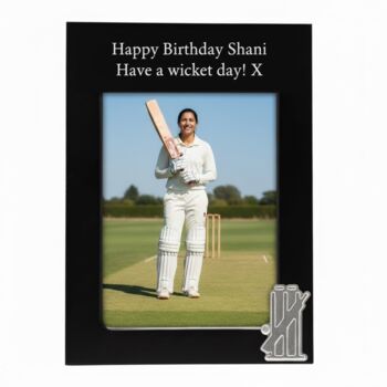 Personalised Cricket Photo Frame, 7 of 8