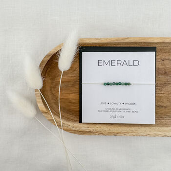 Emerald Silk Bracelet May Birthstone Jewellery, 2 of 6