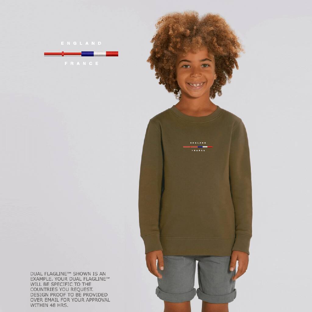 Dual Flag Organic Cotton Kid’s Sweatshirt, 1 of 9