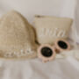 Girls Personalised Woven Straw Sun Hat, thumbnail 5 of 5