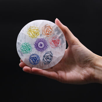 Chakra Selenite Charging Plate | 10cm, 2 of 2
