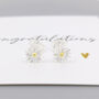 Sterling Silver April Birth Flower Daisy Stud Earrings, thumbnail 4 of 7