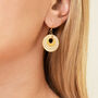 Yellow And White Stripey Circular Earrings, thumbnail 2 of 6