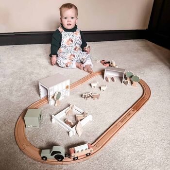 Personalised Wooden Farm With Animals Train Set Wooden Toy, 3 of 6